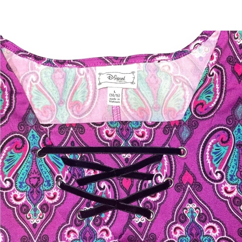 Disney Descendants D-Signed Evil Queen Youth large 14/16 Flare Purple Mal Dress